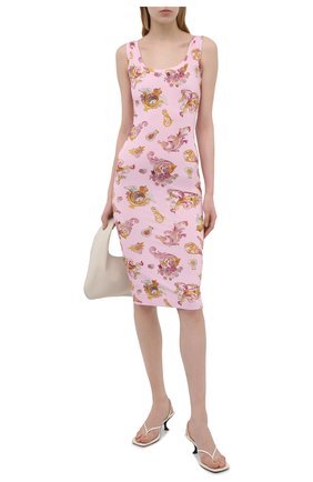 Женское платье из вискозы VERSACE JEANS COUTURE розового цвета по цене 24350 руб., арт. D2HWA409-WDP946/S0020 | Фото 2 Женское платье из вискозы VERSACE JEANS COUTURE розового цвета, арт. D2HWA409-WDP946/S0020 | Фото 2