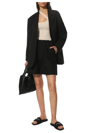 Женские текстильные шлепанцы ALEXANDER WANG черного цвета по цене 27350 руб., арт. 30221S059 | Фото 2 Женские текстильные шлепанцы ALEXANDER WANG черного цвета, арт. 30221S059 | Фото 2