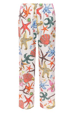Женские шелковые брюки VERSACE белого цвета по цене 93750 руб., арт. AUD05057/1F01193 | Фото 1 Женские шелковые брюки VERSACE белого цвета, арт. AUD05057/1F01193 | Фото 1