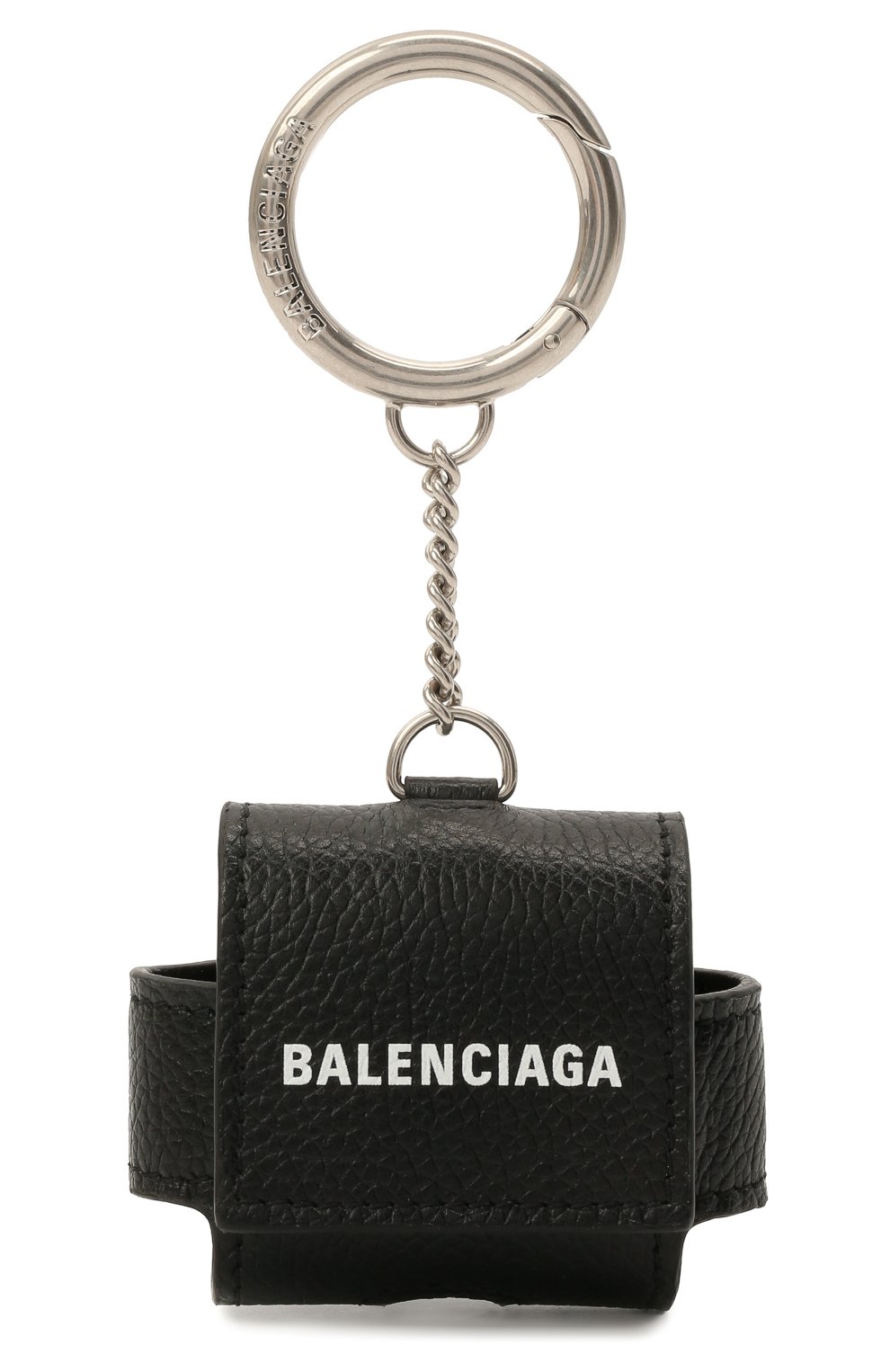 Кожаный чехол для airpods pro BALENCIAGA черного цвета, арт. 655679/1IZI3 | Фото 1 (Материал: Натуральная кожа; Женское Кросс-КТ: Кожа AirPods)