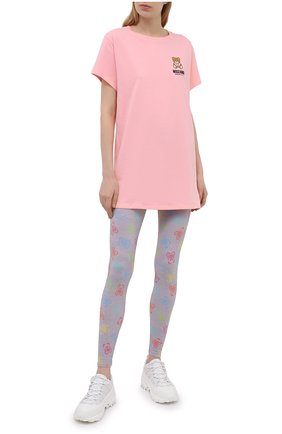 Женская хлопковая футболка MOSCHINO UNDERWEAR WOMAN розового цвета по цене 13750 руб., арт. A1910/9021 | Фото 2 Женская хлопковая футболка MOSCHINO UNDERWEAR WOMAN розового цвета, арт. A1910/9021 | Фото 2