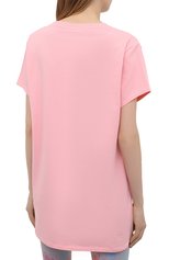 Женская хлопковая футболка MOSCHINO розового цвета, арт. A1910/9021 | Фото 4 (Материал внешний: Хлопок; Женское Кросс-КТ: Футболка-белье)