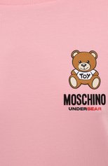 Женская хлопковая футболка MOSCHINO розового цвета, арт. A1910/9021 | Фото 5 (Материал внешний: Хлопок; Женское Кросс-КТ: Футболка-белье)