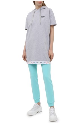 Женская хлопковое худи MOSCHINO UNDERWEAR WOMAN серого цвета по цене 24500 руб., арт. A1709/9004 | Фото 2 Женская хлопковое худи MOSCHINO UNDERWEAR WOMAN серого цвета, арт. A1709/9004 | Фото 2