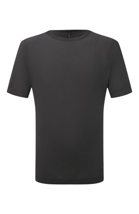 Мужская хлопковая футболка TRANSIT темно-серого цвета, арт. CFUTRN2371 | Фото 1 (Материал внешний: Хлопок; Принт: Без принта; Рукава: Короткие; Длина (для топов): Стандартные)
