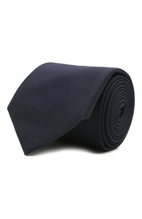 Мужской галстук из шелка и хлопка VAN LAACK темно-синего цвета, арт. LUIS-EL/K04039 | Фото 1 (Материал: Текстиль, Хлопок, Шелк; Принт: Без принта)