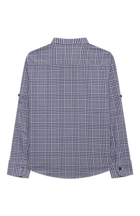 Детская хлопковая рубашка BRUNELLO CUCINELLI темно-синего цвета, арт. BW642C330A | Фото 2 (Материал внешний: Хлопок; Рукава: Длинные; Случай: Повседневный; Ростовка одежда: 4 года | 104 см)