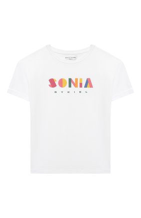 Детская хлопковая футболка SONIA RYKIEL ENFANT белого цвета по цене 6740 руб., арт. 21S1TS31 | Фото 1 Детская хлопковая футболка SONIA RYKIEL ENFANT белого цвета, арт. 21S1TS31 | Фото 1