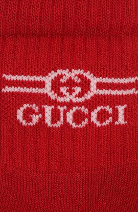 Детские хлопковые носки GUCCI красного цвета по цене 5900 руб., арт. 627667/3K659 | Фото 2 Детские хлопковые носки GUCCI красного цвета, арт. 627667/3K659 | Фото 2