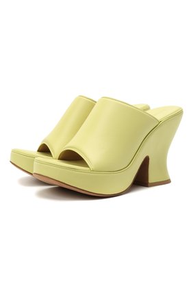 Женские кожаные мюли wedge BOTTEGA VENETA желтого цвета по цене 83500 руб., арт. 658979/VBSD0 | Фото 1 Женские кожаные мюли wedge BOTTEGA VENETA желтого цвета, арт. 658979/VBSD0 | Фото 1