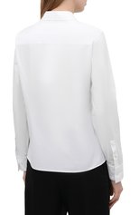 Женская хлопковая рубашка BOSS белого цвета, арт. 50404953 | Фото 4 (Рукава: Длинные; Принт: Без принта; Женское Кросс-КТ: Рубашка-одежда; Длина (для топов): Стандартные; Материал внешний: Хлопок; Сти�ли: Классический)