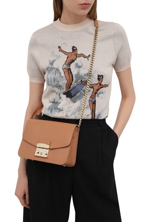 Женская сумка metropolis small FURLA коричневого цвета по цене 29750 руб., арт. WB00244/ARE000 | Фото 2 Женская сумка metropolis small FURLA коричневого цвета, арт. WB00244/ARE000 | Фото 2