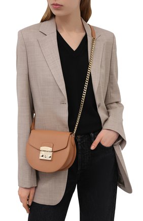 Женская сумка metropolis mini FURLA коричневого цвета по цене 25350 руб., арт. BATJEP0/ARE000 | Фото 2 Женская сумка metropolis mini FURLA коричневого цвета, арт. BATJEP0/ARE000 | Фото 2