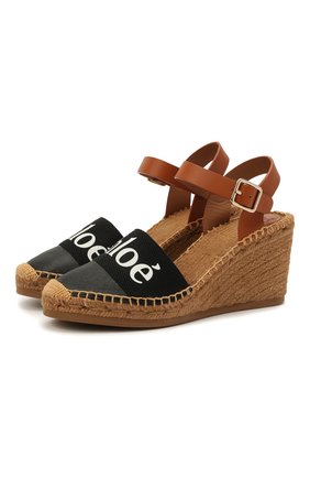 Женские комбинированные босоножки woody CHLOÉ черного цвета по цене 39950 руб., арт. CHC21U448R4 | Фото 1 Женские комбинированные босоножки woody CHLOÉ черного цвета, арт. CHC21U448R4 | Фото 1