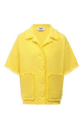 Женский хлопковый жакет MSGM желтого цвета по цене 42400 руб., арт. 3042MDE109X 217306 | Фото 1 Женский хлопковый жакет MSGM желтого цвета, арт. 3042MDE109X 217306 | Фото 1