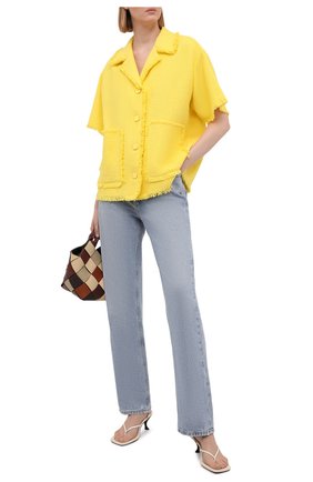 Женский хлопковый жакет MSGM желтого цвета по цене 42400 руб., арт. 3042MDE109X 217306 | Фото 2 Женский хлопковый жакет MSGM желтого цвета, арт. 3042MDE109X 217306 | Фото 2