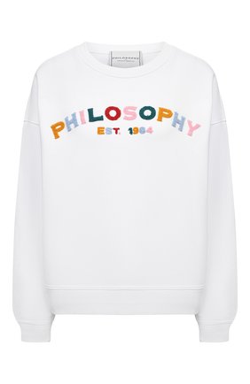 Женский хлопковый свитшот PHILOSOPHY DI LORENZO SERAFINI белого цвета по цене 27200 руб., арт. A1701/2148 | Фото 1 Женский хлопковый свитшот PHILOSOPHY DI LORENZO SERAFINI белого цвета, арт. A1701/2148 | Фото 1