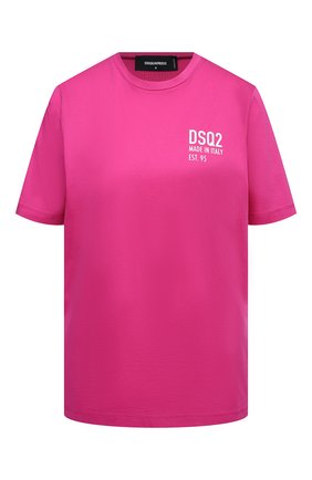 Женская хлопковая футболка DSQUARED2 розового цвета по цене 19800 руб., арт. S72GD0297/S23009 | Фото 1 Женская хлопковая футболка DSQUARED2 розового цвета, арт. S72GD0297/S23009 | Фото 1