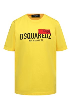 Женская хлопковая футболка DSQUARED2 желтого цвета по цене 19800 руб., арт. S72GD0300/S23009 | Фото 1 Женская хлопковая футболка DSQUARED2 желтого цвета, арт. S72GD0300/S23009 | Фото 1