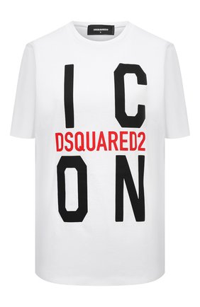 Женская хлопковая футболка DSQUARED2 белого цвета по цене 19800 руб., арт. S80GC0024/S23009 | Фото 1 Женская хлопковая футболка DSQUARED2 белого цвета, арт. S80GC0024/S23009 | Фото 1