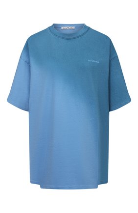 Женская хлопковая футболка ACNE STUDIOS голубого цвета по цене 22150 руб., арт. AL0205 | Фото 1 Женская хлопковая футболка ACNE STUDIOS голубого цвета, арт. AL0205 | Фото 1
