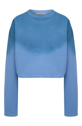 Женский хлопковый свитшот ACNE STUDIOS голубого цвета по цене 29550 руб., арт. AI0085 | Фото 1 Женский хлопковый свитшот ACNE STUDIOS голубого цвета, арт. AI0085 | Фото 1