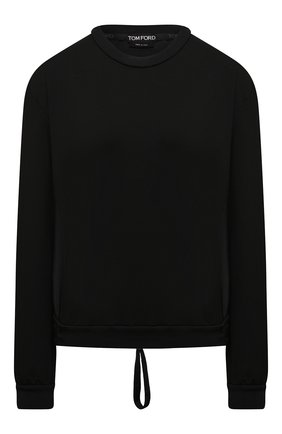 Женский свитшот из шелка и хлопка TOM FORD черного цвета по цене 155000 руб., арт. FLJ008-FAX814 | Фото 1 Женский свитшот из шелка и хлопка TOM FORD черного цвета, арт. FLJ008-FAX814 | Фото 1