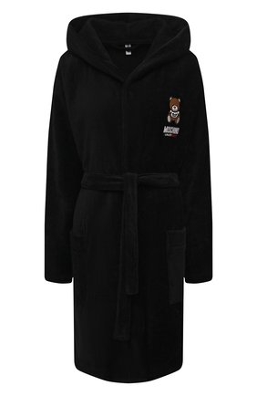 Женский хлопковый халат MOSCHINO UNDERWEAR WOMAN черного цвета по цене 24500 руб., арт. A7301/9040 | Фото 1 Женский хлопковый халат MOSCHINO UNDERWEAR WOMAN черного цвета, арт. A7301/9040 | Фото 1