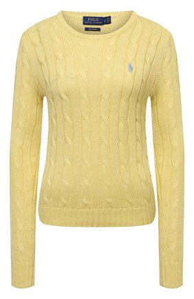 Женский хлопковый пуловер POLO RALPH LAUREN желтого цвета по цене 15200 руб., арт. 211580009 | Фото 1 Женский хлопковый пуловер POLO RALPH LAUREN желтого цвета, арт. 211580009 | Фото 1
