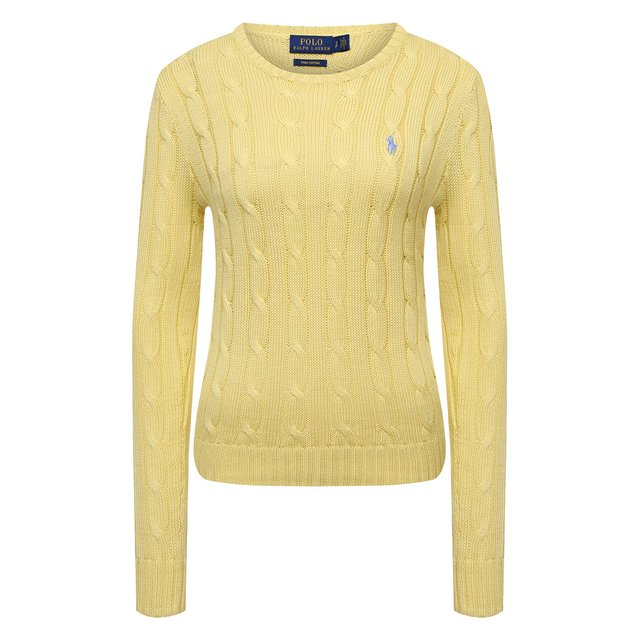 Хлопковый пуловер Polo Ralph Lauren 211580009, цвет жёлтый, размер 46 - фото 1