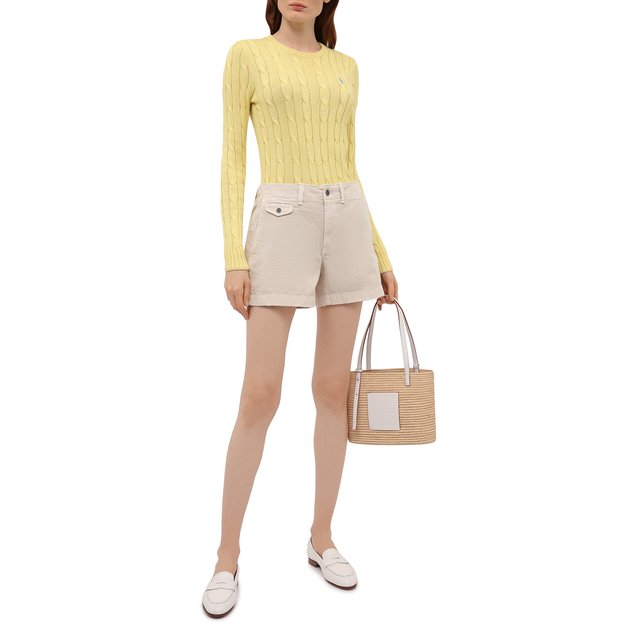 Хлопковый пуловер Polo Ralph Lauren 211580009, цвет жёлтый, размер 46 - фото 2
