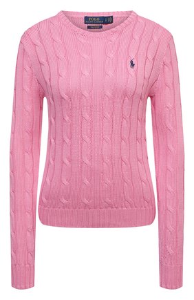 Женский хлопковый пуловер POLO RALPH LAUREN розового цвета по цене 15200 руб., арт. 211580009 | Фото 1 Женский хлопковый пуловер POLO RALPH LAUREN розового цвета, арт. 211580009 | Фото 1