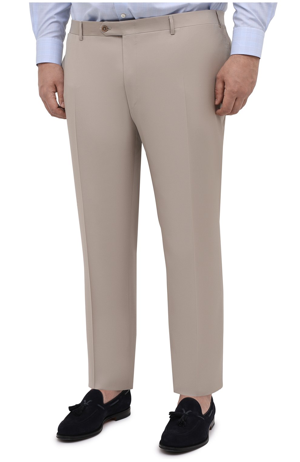 Мужские шерстяные брюки CANALI бежевого цвета, арт. 71012/AS10315/60-64 | Фото 3 (Big sizes: Big Sizes; Материал внешний: Шерсть; Длина (брюки, джинсы): Стандартные; Стили: Классический; Случай: Формальный; Материал подклада: Вискоза)