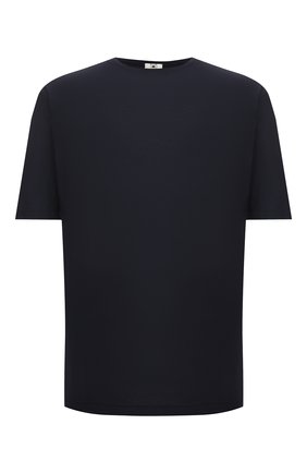 Мужская хлопковая футболка KIRED темно-синего цвета, арт. WBACI0LW7321006001/64-74 | Фото 1 (Рукава: Короткие; Стили: Кэжуэл; Длина (для топов): Удлиненные; Big sizes: Big Sizes; Принт: Без принта; Материал внешний: Хлопок)