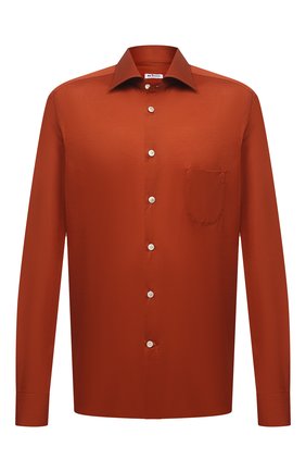 Мужская хлопковая рубашка KITON оранжевого цвета по цене 59400 руб., арт. UMCNERH0760914/46-50 | Фото 1 Мужская хлопковая рубашка KITON оранжевого цвета, арт. UMCNERH0760914/46-50 | Фото 1 (Рубашки М: Regular Fit; Материал внешний: Хлопок; Случай: Повседневный; Манжеты: На пуговицах; Принт: Однотонные; Воротник: Акула; Длина (для топов): Стандартные; Big sizes: Big Sizes; Стили: Кэжуэл; Рукава: Длинные; Региональные ограничения белый список (Axapta Mercury): RU)