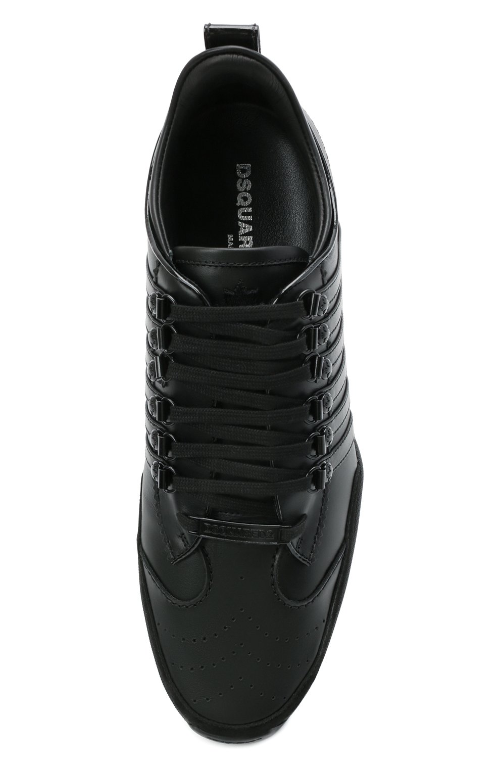 Мужские кожаные кроссовки 251 DSQUARED2 черного цвета, арт. SNM0146 01500001 | Фото 5 (Материал внешний: Кожа; Материал внутренний: Натуральная кожа; Стили: Классический; Материал утеплителя: Без утеплителя; Подошва: Массивная)