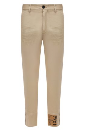 Мужские хлопковые брюки DSQUARED2 бежевого цвета, арт. S71KB0360/S39021 | Фото 1 (Материал внешний: Хлопок; Стили: Кэжуэл; Силуэт М (брюки): Чиносы; Случай: Повседневный; Длина (брюки, джинсы): Стандартные)