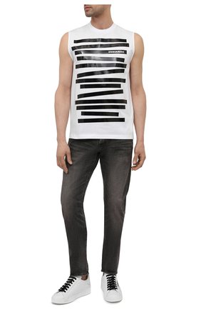 Мужская хлопковая майка DSQUARED2 белого цвета по цене 26050 руб., арт. S71GD1012/S23009 | Фото 2 Мужская хлопковая майка DSQUARED2 белого цвета, арт. S71GD1012/S23009 | Фото 2