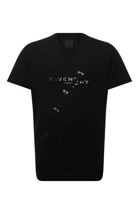 Мужская хлопковая футболка GIVENCHY черного цвета по цене 36650 руб., арт. BM71333Y6B | Фото 1 Мужская хлопковая футболка GIVENCHY черного цвета, арт. BM71333Y6B | Фото 1