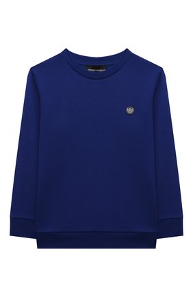 Детский свитшот EMPORIO ARMANI синего цвета по цене 14650 руб., арт. 3K4MJ3/4J4IZ | Фото 1 Детский свитшот EMPORIO ARMANI синего цвета, арт. 3K4MJ3/4J4IZ | Фото 1 (Рукава: Длинные; Материал внешний: Хлопок, Вискоза; Региональные ограничения белый список (Axapta Mercury): RU; Мальчики Кросс-КТ: Свитшот-одежда; Ростовка одежда: 10 - 11 лет | 140 - 146см, 13 - 15 лет | 158 см, 16 лет | 164 см, 4 года | 104 см, 5 лет | 110 см, 6 лет | 116 см, 7 лет | 122 см, 8 лет | 128 см)