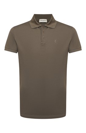 Мужское хлопковое поло SAINT LAURENT хаки цвета по цене 27950 руб., арт. 554052/YB20C | Фото 1 Мужское хлопковое поло SAINT LAURENT хаки цвета, арт. 554052/YB20C | Фото 1