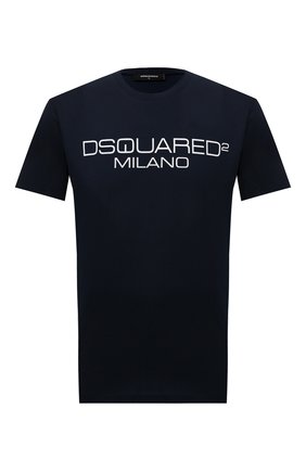 Мужская хлопковая футболка DSQUARED2 темно-синего цвета по цене 19800 руб., арт. S71GD1055/S22844 | Фото 1 Мужская хлопковая футболка DSQUARED2 темно-синего цвета, арт. S71GD1055/S22844 | Фото 1