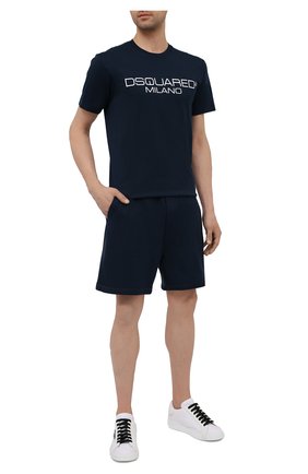 Мужская хлопковая футболка DSQUARED2 темно-синего цвета по цене 19800 руб., арт. S71GD1055/S22844 | Фото 2 Мужская хлопковая футболка DSQUARED2 темно-синего цвета, арт. S71GD1055/S22844 | Фото 2