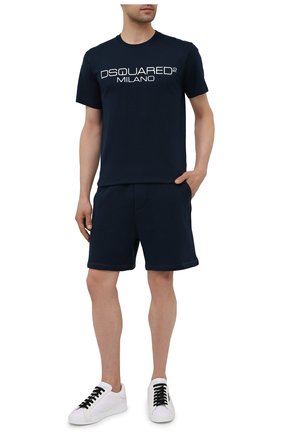 Мужские хлопковые шорты DSQUARED2 темно-синего цвета по цене 26900 руб., арт. S79MU0018/S25042 | Фото 2 Мужские хлопковые шорты DSQUARED2 темно-синего цвета, арт. S79MU0018/S25042 | Фото 2
