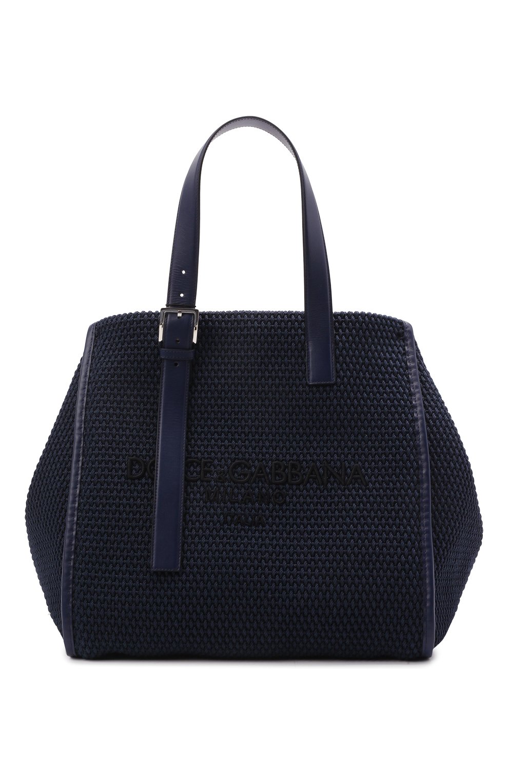 Мужская текстильная сумка-шопер DOLCE & GABBANA темно-синего цвета, арт. BM1834/A0307 | Фото 1 (Материал: Текстиль)