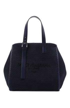 Мужская текстильная сумка-шопер DOLCE & GABBANA темно-синего цвета, арт. BM1834/A0307 | Фото 1 (Материал: Текстиль; Размер: large; Региональные ограничения белый список (Axapta Mercury): RU)