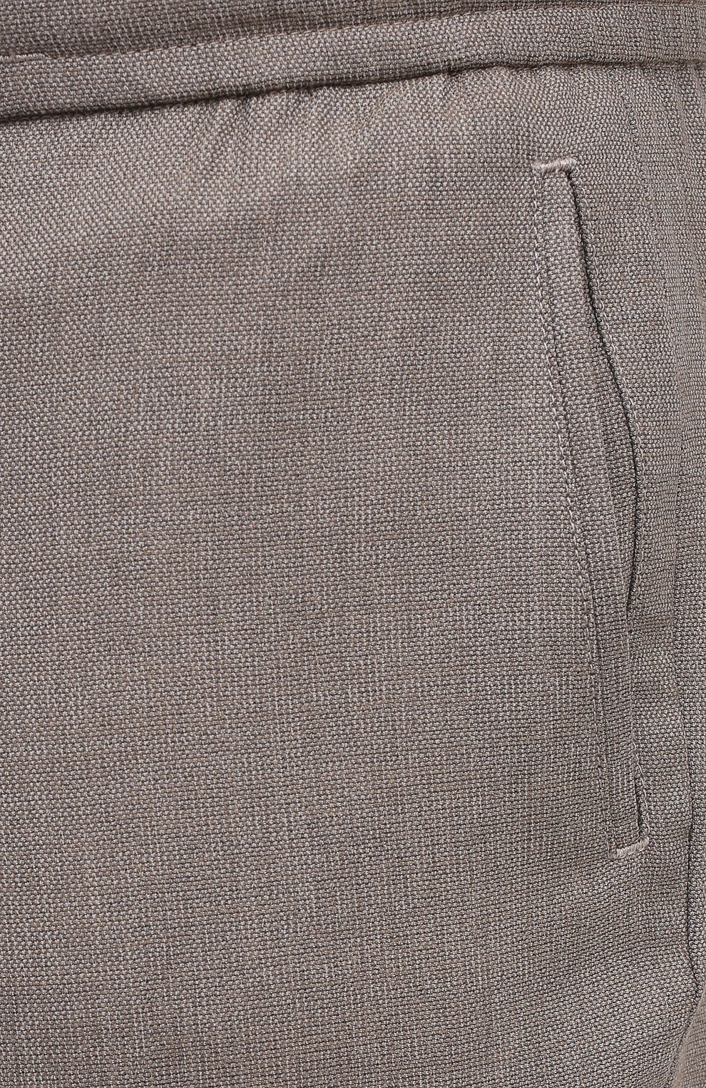 Мужские шерстяные брюки MARCO PESCAROLO бежевого цвета, арт. CHIAIAM/4328 | Фото 5 (Big sizes: Big Sizes; Материал внешний: Шерсть; Длина (брюки, джинсы): Стандартные; Случай: Повседневный; Стили: Кэжуэл)