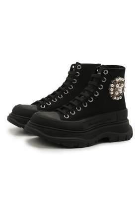 Женские текстильные ботинки tread slick ALEXANDER MCQUEEN черного цвета по цене 69950 руб., арт. 652280/W4L3K | Фото 1 Женские текстильные ботинки tread slick ALEXANDER MCQUEEN черного цвета, арт. 652280/W4L3K | Фото 1