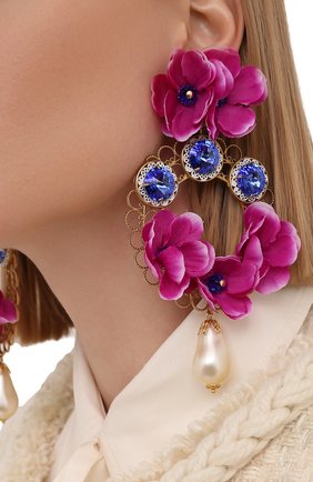 Женские клипсы DOLCE & GABBANA розового цвета по цене 83950 руб., арт. WEN4F5/W1111 | Фото 2 Женские клипсы DOLCE & GABBANA розового цвета, арт. WEN4F5/W1111 | Фото 2
