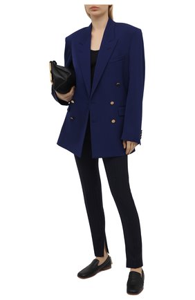 Женские шерстяные брюки VERSACE темно-синего цвета по цене 73650 руб., арт. A89061/1F01181 | Фото 2 Женские шерстяные брюки VERSACE темно-синего цвета, арт. A89061/1F01181 | Фото 2